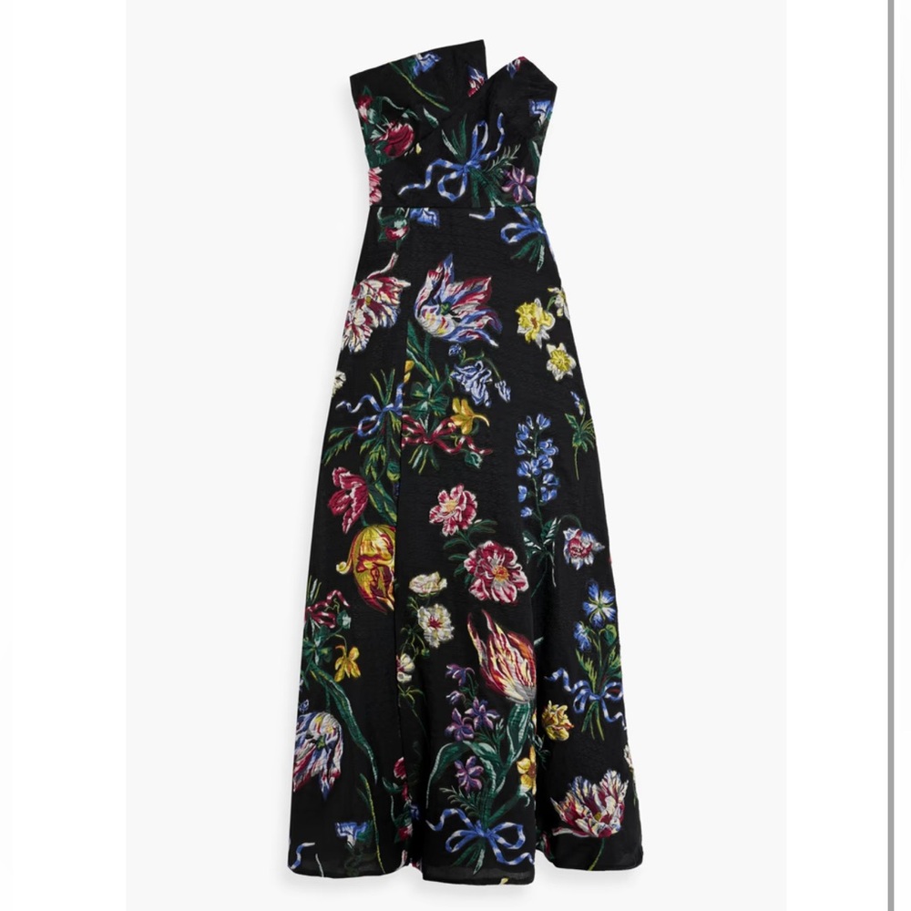 Marchesa Notte Strapless Brocade Gown. Worn once in perfect condition size 4 - Picture 2 of 2